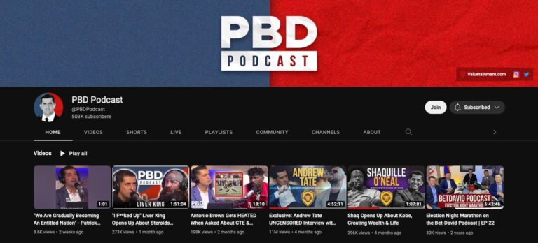 The PBD Podcast YouTube Channel